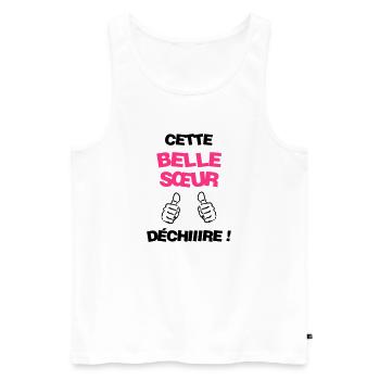 Sister in law Brother Schwester Belle Soeur Frère - Men's Premium Organic Tank Top - white - Front - AI Model Male 178 light (178cm)