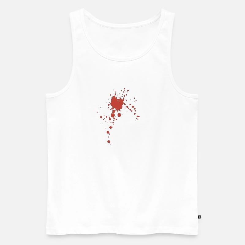 Blut Spritzer Klecks Flecken - Männer Premium Bio Tank Top - Weiß