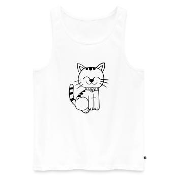 Kitten - Men's Premium Organic Tank Top - white - Front - AI Model Male 178 light (178cm)