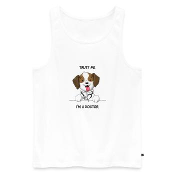 Trust me I'm a Dogtor süsser Hund - Männer Premium Bio Tank Top - Weiß - Vorne - Michal (187cm)