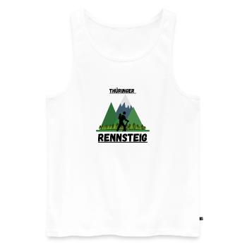 Rennsteig Thüringen Wandern Berge thüringer Wald - Männer Premium Bio Tank Top - Weiß - Vorne - Michal (187cm)