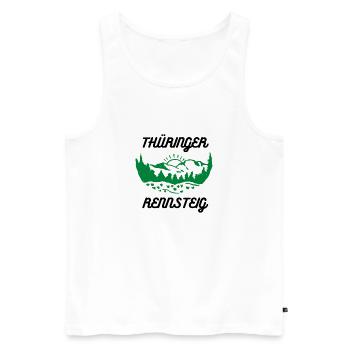 Rennsteig Thüringer Wald Wandern Thüringen grün - Männer Premium Bio Tank Top - Weiß - Vorne - Michal (187cm)