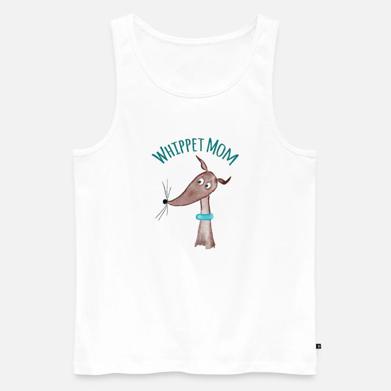 Whippet Mom - brauner Whippet - Männer Premium Bio Tank Top - Weiß