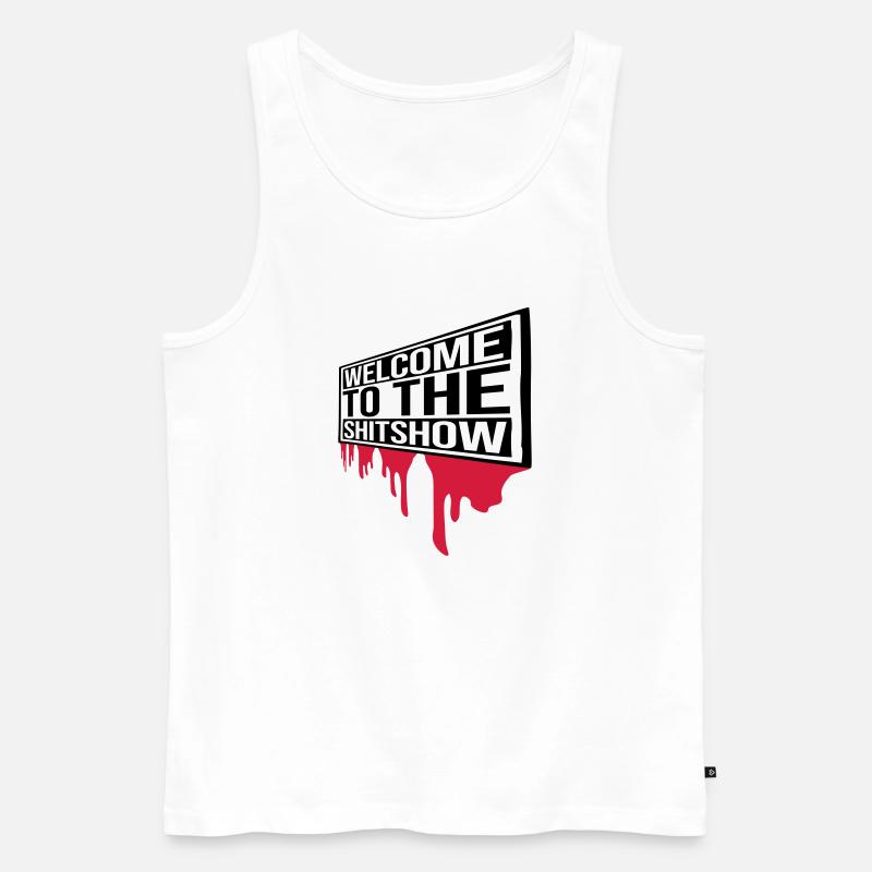 Blut Welcome Shitshow - Männer Premium Bio Tank Top - Weiß