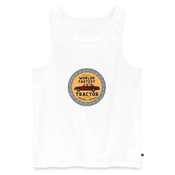 Herrgårdsvagn - Männer Premium Bio Tank Top - Weiß - Vorne - Michal (187cm)