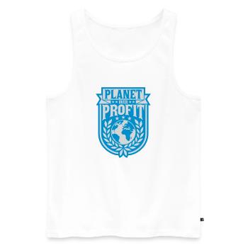 planet over profit quote - Men's Premium Organic Tank Top - white - Front - Michal (187cm)