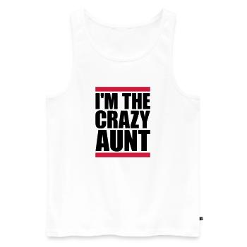 at The Crazy Aunt - Men's Premium Organic Tank Top - white - Front - Michal (187cm)