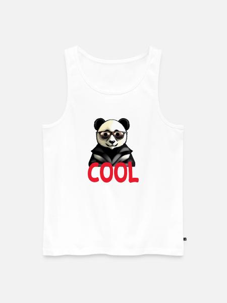 cooler Panda - Männer Premium Bio Tank Top - Weiß