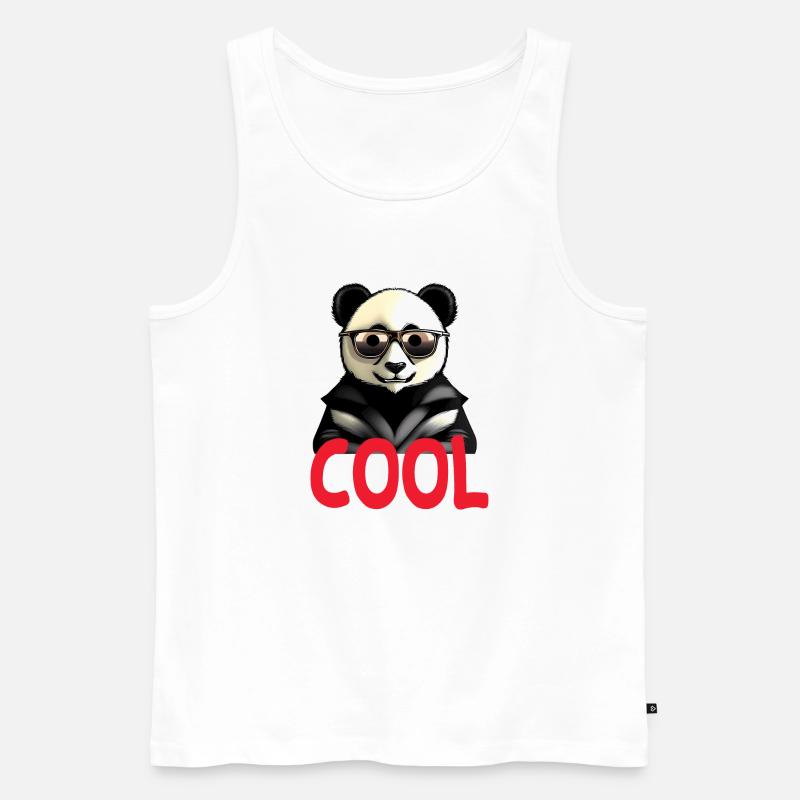 cooler Panda - Männer Premium Bio Tank Top - Weiß