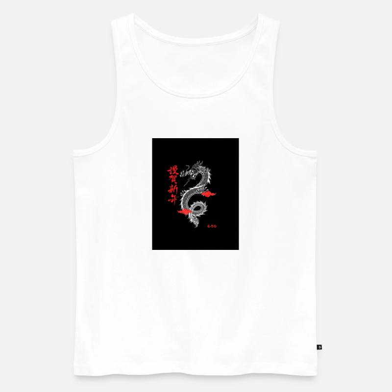 Dragon Power - Männer Premium Bio Tank Top - Weiß