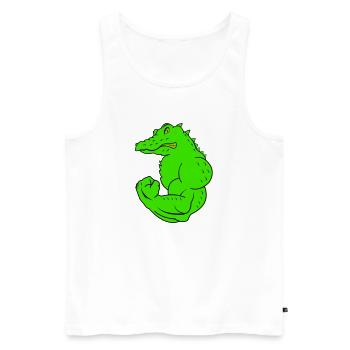 strong crocodile - Männer Premium Bio Tank Top - Weiß - Vorne - AI Model Male 178 light (178cm)