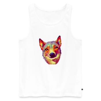 Propriétaire de chien Chien de berger Chien Propriétaire de chien - Débardeur bio Premium Homme - blanc - Devant - AI Model Male 178 light (178cm)