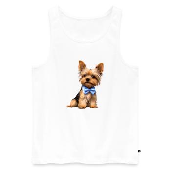 Puppy Yorkshire Terrier Dog Owner Dog - Men's Premium Organic Tank Top - white - Front - Michal (187cm)