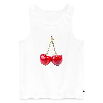 Cherry - Men's Premium Organic Tank Top - white - Front - AI Model Male 178 light (178cm)