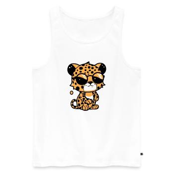 Zoolto le léopard - Débardeur bio Premium Homme - blanc - Devant - Michal (187cm)