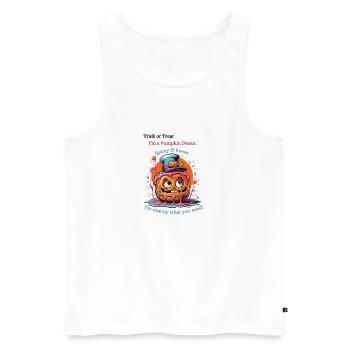 Trick or Treat - Spicey & Sweet - Men's Premium Organic Tank Top - white - Front - AI Model Male 178 light (178cm)