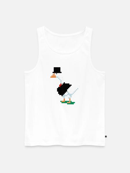 A duck in a pixelated suit - Men's Premium Organic Tank Top - white
