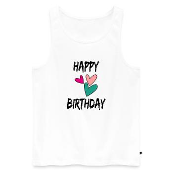 ALLES GUTE ZUM GEBURTSTAG. ALLES GUTE ZUM GEBURTSTAG. JAHRESTAG. - Männer Premium Bio Tank Top - Weiß - Vorne - Michal (187cm)
