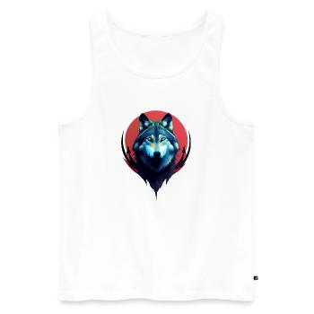 Wolf - Men's Premium Organic Tank Top - white - Front - Michal (187cm)