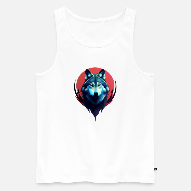 Wolf - Männer Premium Bio Tank Top - Weiß