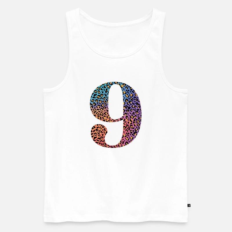 9. Geburtstag Leopard - Männer Premium Bio Tank Top - Weiß