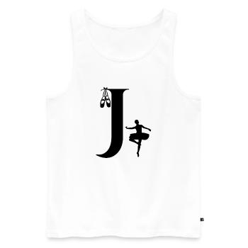 Buchstabe j Ballerina - Männer Premium Bio Tank Top - Weiß - Vorne - AI Model Male 178 light (178cm)