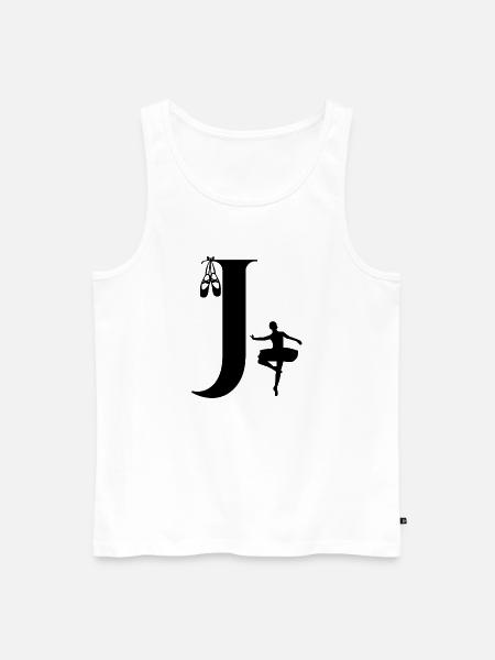 Buchstabe j Ballerina - Männer Premium Bio Tank Top - Weiß