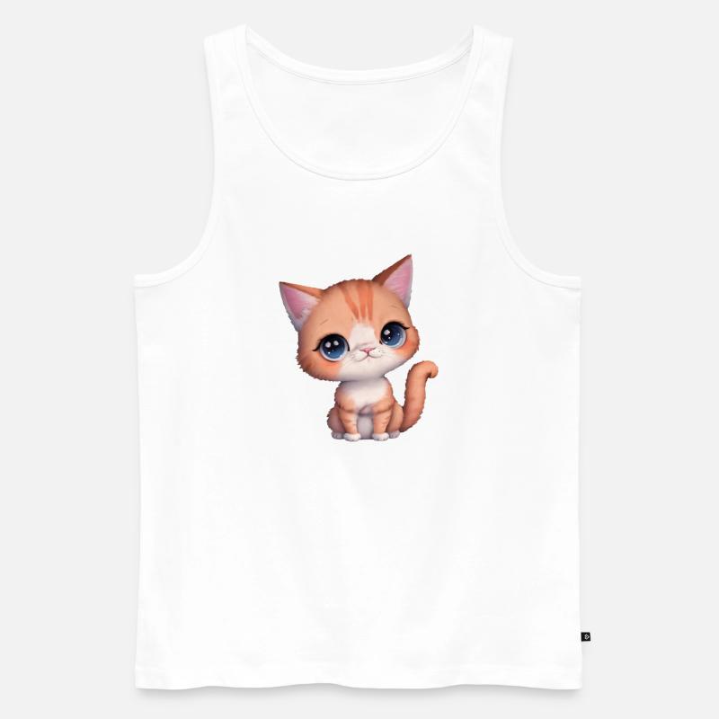 Kätzchen - Männer Premium Bio Tank Top - Weiß