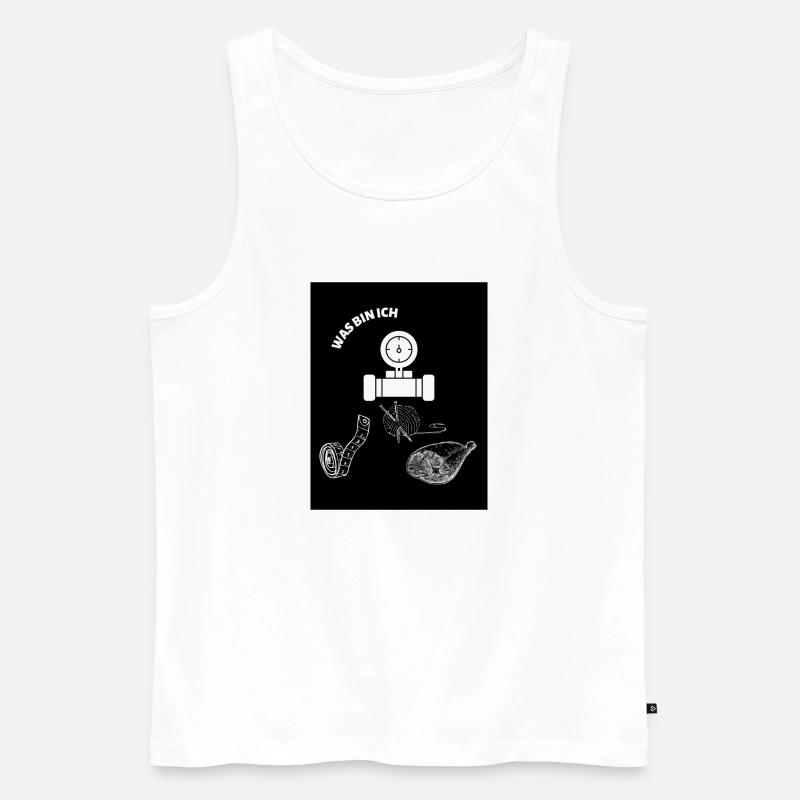 WAS BIN ICH - Männer Premium Bio Tank Top - Weiß