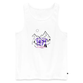 1971 - Männer Premium Bio Tank Top - Weiß - Vorne - AI Model Male 178 light (178cm)