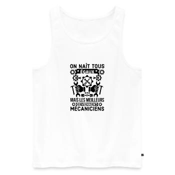 les meilleurs deviennent mécaniciens 2 - Débardeur bio Premium Homme - blanc - Devant - Michal (187cm)