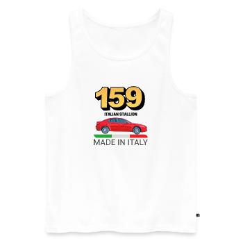 159 Italienischer Hengst - Männer Premium Bio Tank Top - Weiß - Vorne - Michal (187cm)