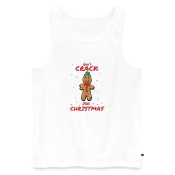 Gingerbread design: Don´t crack for Christmas - Men's Premium Organic Tank Top - white - Front - Michal (187cm)