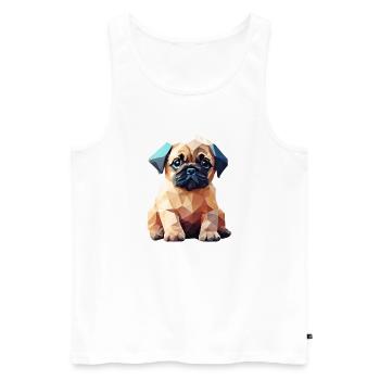 Pug puppy in art - Men's Premium Organic Tank Top - white - Front - Michal (187cm)
