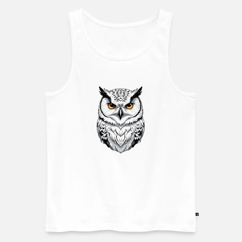 Schnee-Eule - Männer Premium Bio Tank Top - Weiß