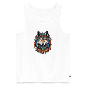 Gray wolf - Men's Premium Organic Tank Top - white - Front - Michal (187cm)