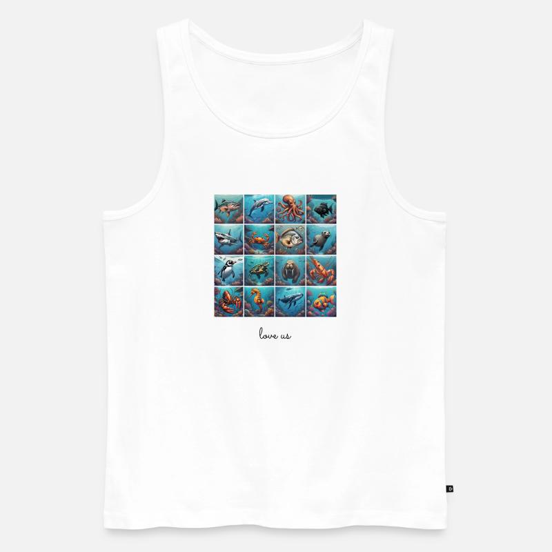 Liebe uns Collage 3 - Männer Premium Bio Tank Top - Weiß