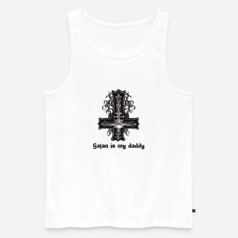 satan is my daddy - Männer Premium Bio Tank Top - Weiß