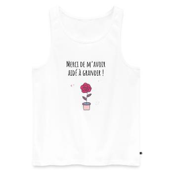 Merci de m’avoir aidé à grandir -cadeau nounou - Débardeur bio Premium Homme - blanc - Devant - Michal (187cm)