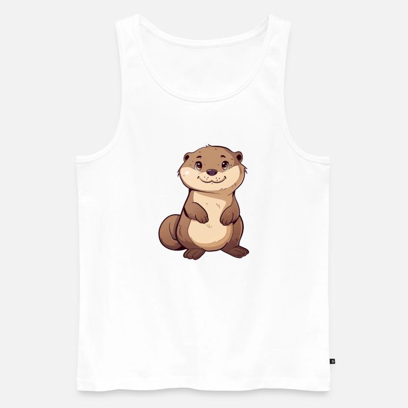 Wiesel Otter - Männer Premium Bio Tank Top - Weiß