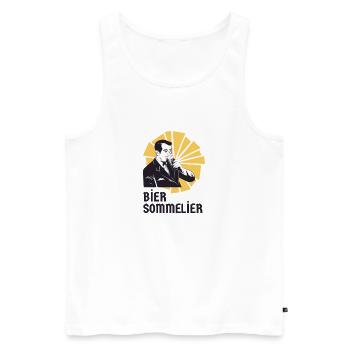 Der Bier Sommelier - Männer Premium Bio Tank Top - Weiß - Vorne - AI Model Male 178 light (178cm)