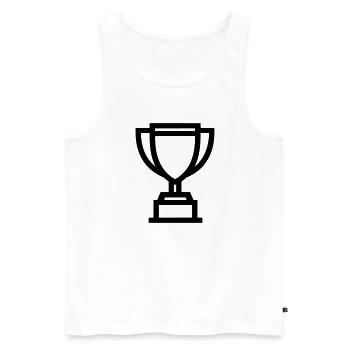Trophäe - Männer Premium Bio Tank Top - Weiß - Vorne - Michal (187cm)