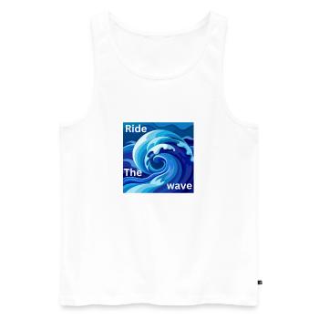 ride the wave - Männer Premium Bio Tank Top - Weiß - Vorne - Michal (187cm)