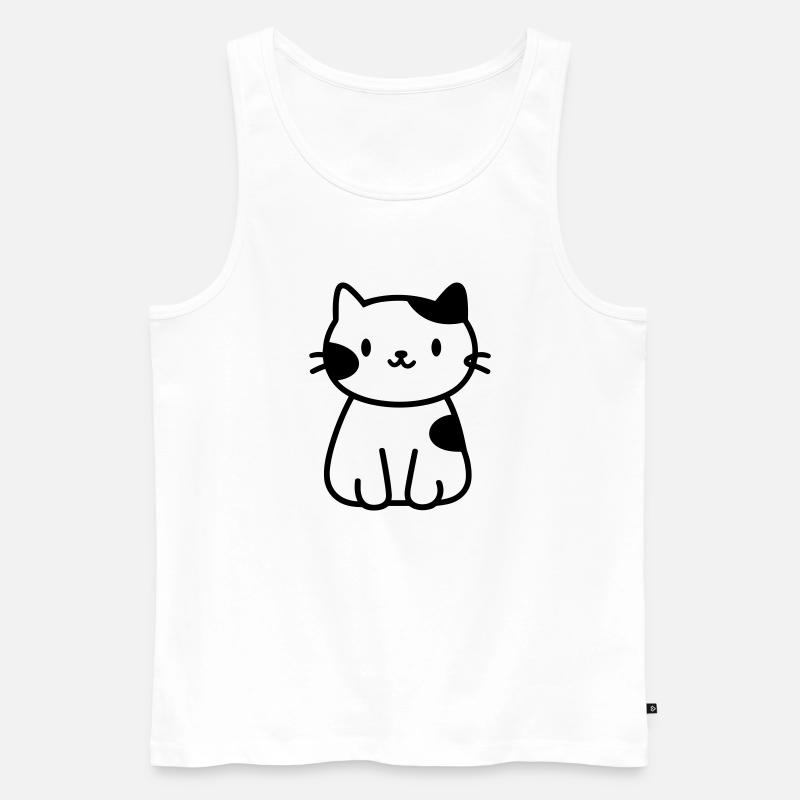 chat - Débardeur bio Premium Homme - blanc