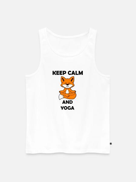 Yoga Fox Keep Calm - Men's Premium Organic Tank Top - white
