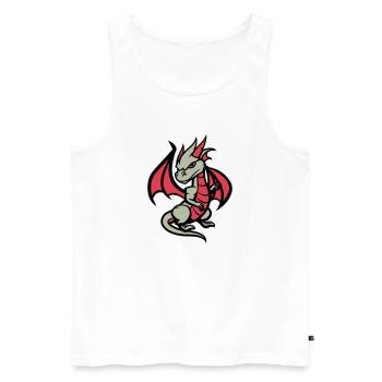 drache comic - Männer Premium Bio Tank Top - Weiß - Vorne - AI Model Male 178 light (178cm)
