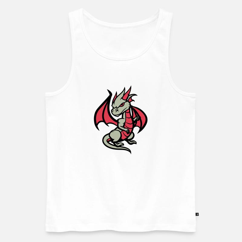 drache comic - Männer Premium Bio Tank Top - Weiß