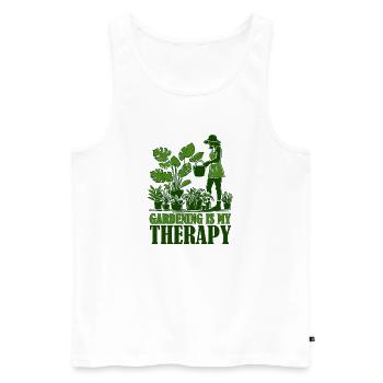 Gardening is My Therapy - Men's Premium Organic Tank Top - white - Front - AI Model Male 178 light (178cm)