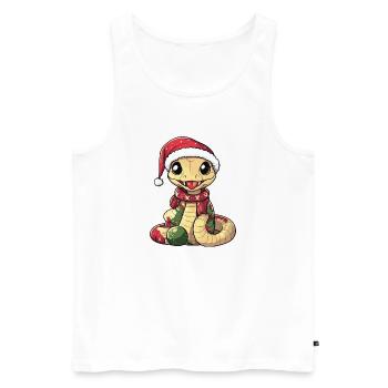 Snake Cobra Christmas - Men's Premium Organic Tank Top - white - Front - AI Model Male 178 light (178cm)