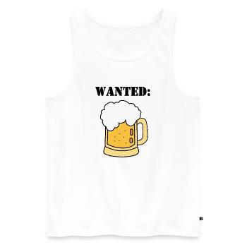 wanted beer - Men's Premium Organic Tank Top - white - Front - AI Model Male 178 light (178cm)